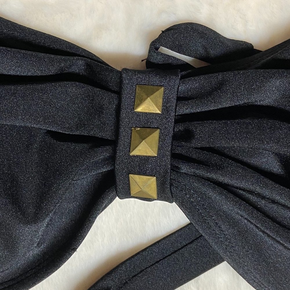 NWOT 🏖 Bandeau Bikini Black w/Bronze Accents - Picture 5 of 14